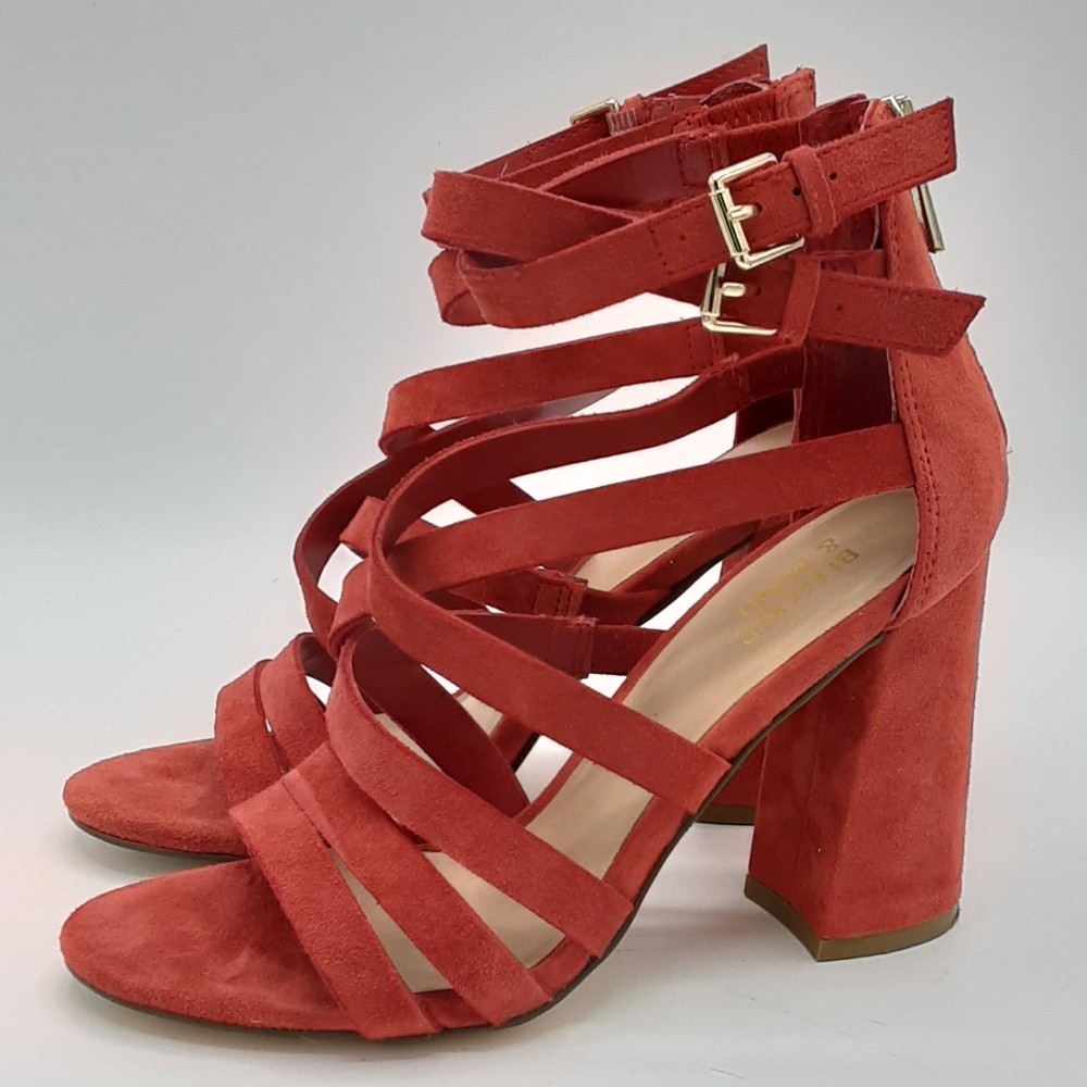 Bleecker & Bond Mindy Suede Strappy Block Heel Shoe.